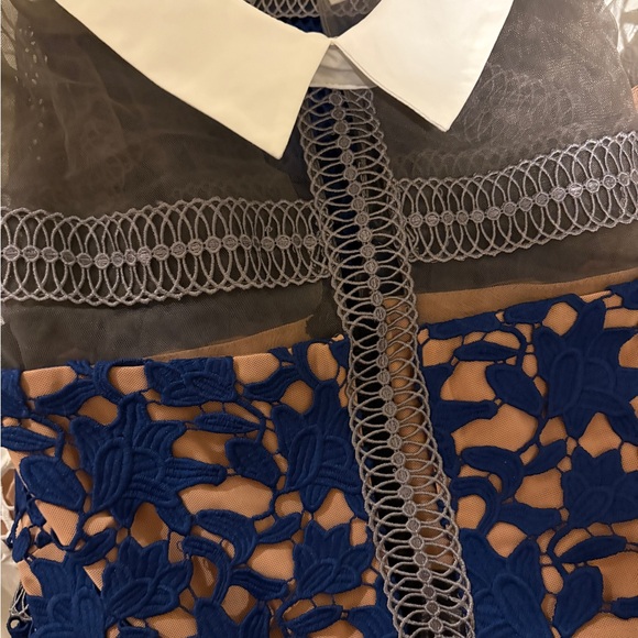 Self-Portrait Blue Lace Dress - Picture 2 of 3